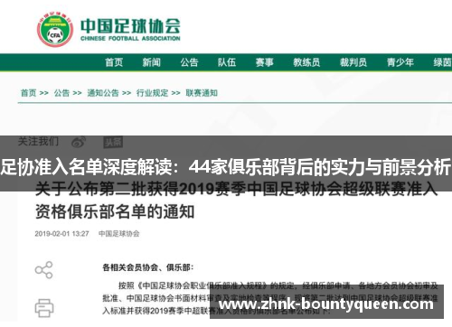 足协准入名单深度解读：44家俱乐部背后的实力与前景分析